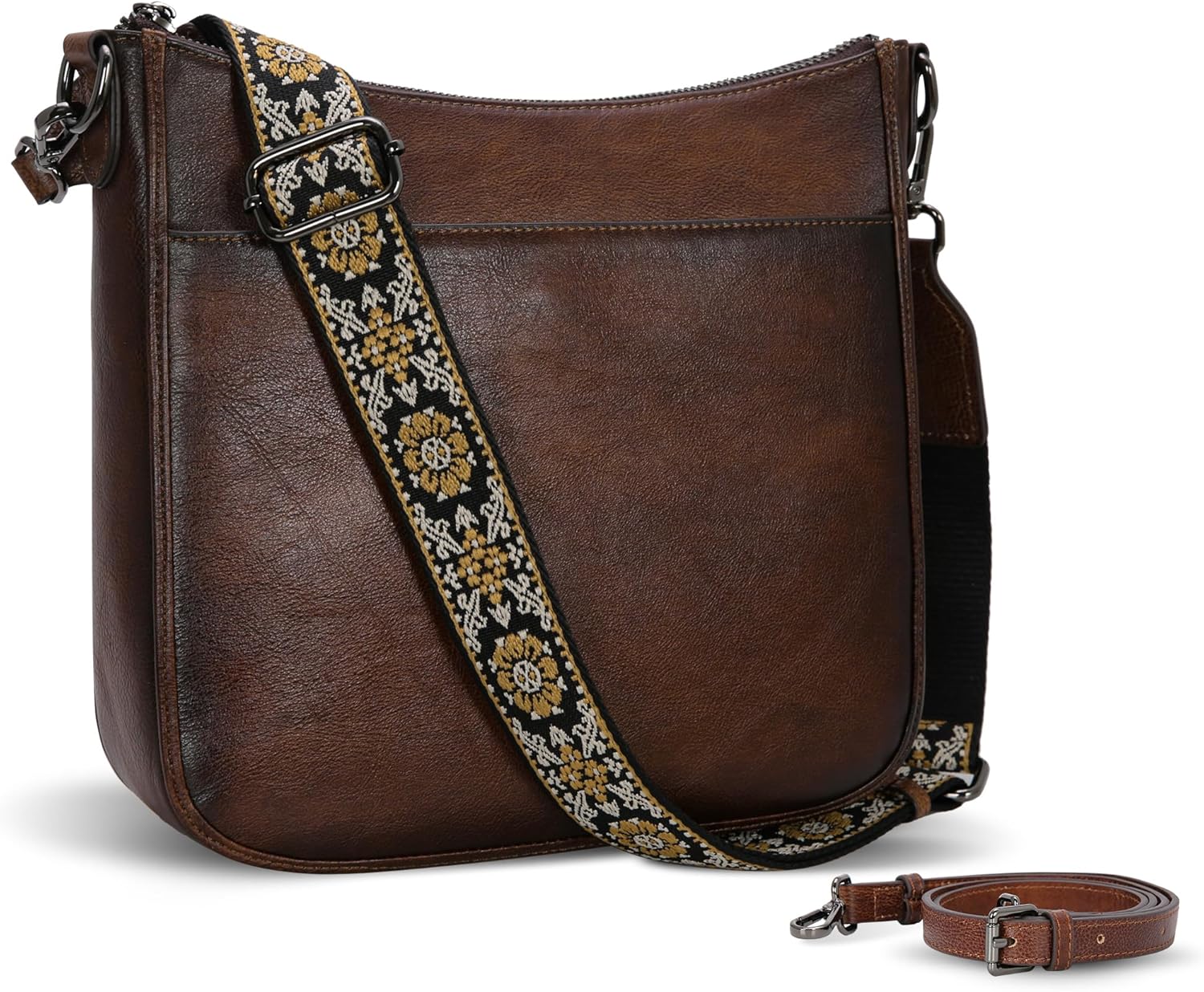 HESHE Leather Purses for Women Crossbody Bag Medium Shoulder Bags with Guitar St...