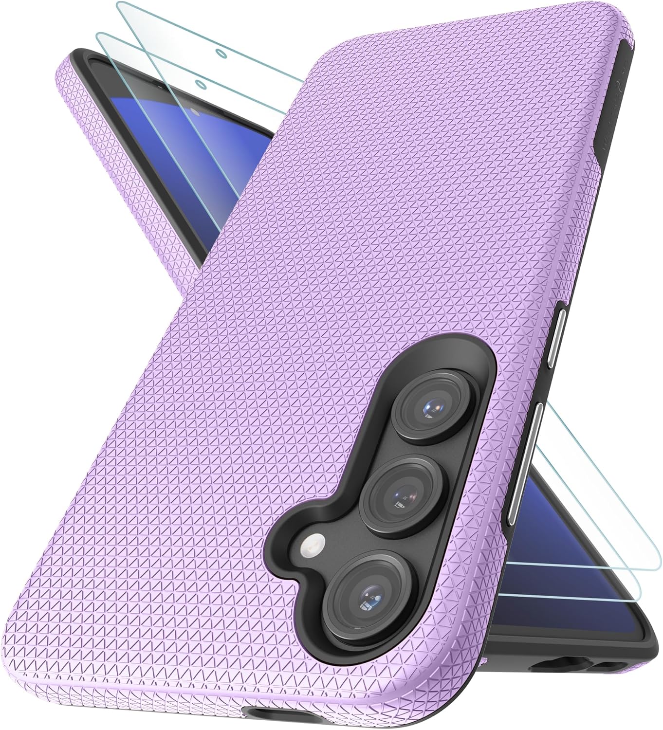 Case Collection for Samsung S24 FE Case and 2X Screen Protector, Dual Layer Shoc...
