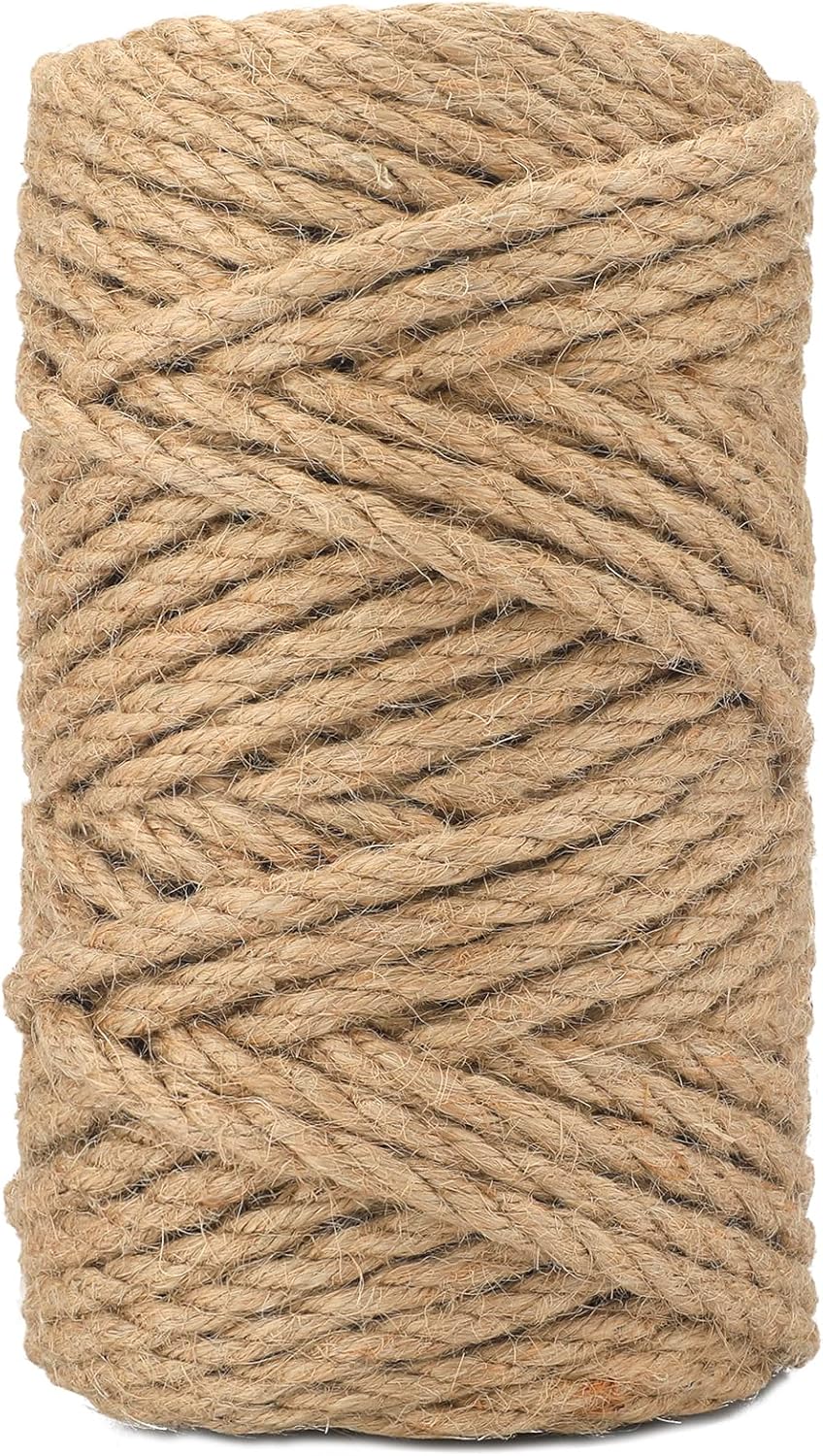 joycraft 6MM Jute Rope,164Feet Strong and Heavy Duty Jute Twine, Brown Decoratio...