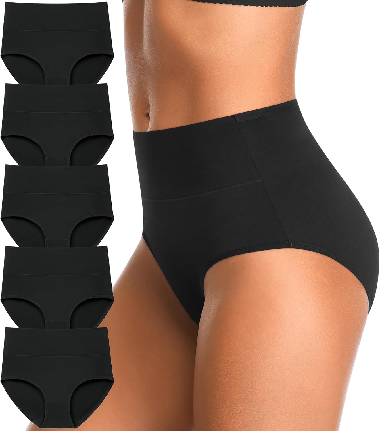 High Waisted Postpartum Underwear Slight Tummy Control Underwear Soft Full Cover...