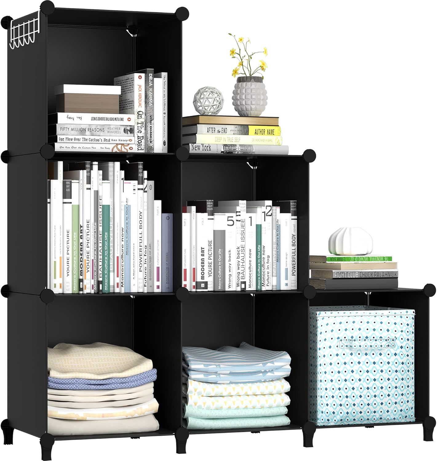 HOMIDEC Bookcase, 6 Cube Storage Unit Bookshelf, Storage Cubes Multi-Use DIY Sto...