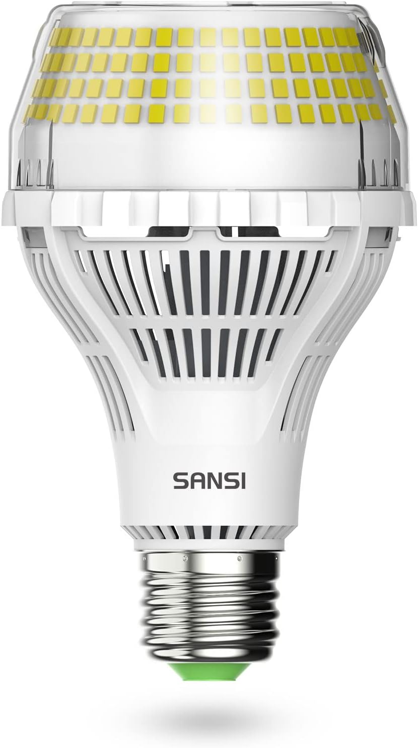 SANSI 400W Equivalent 6000 Lumens Brightest LED Light Bulb, 5000K Daylight E26 A...