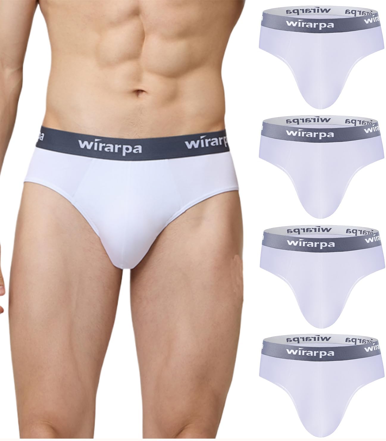 wirarpa Men's Underwear Briefs Modal Underpants Soft Wide Waistband Underwear Ba...