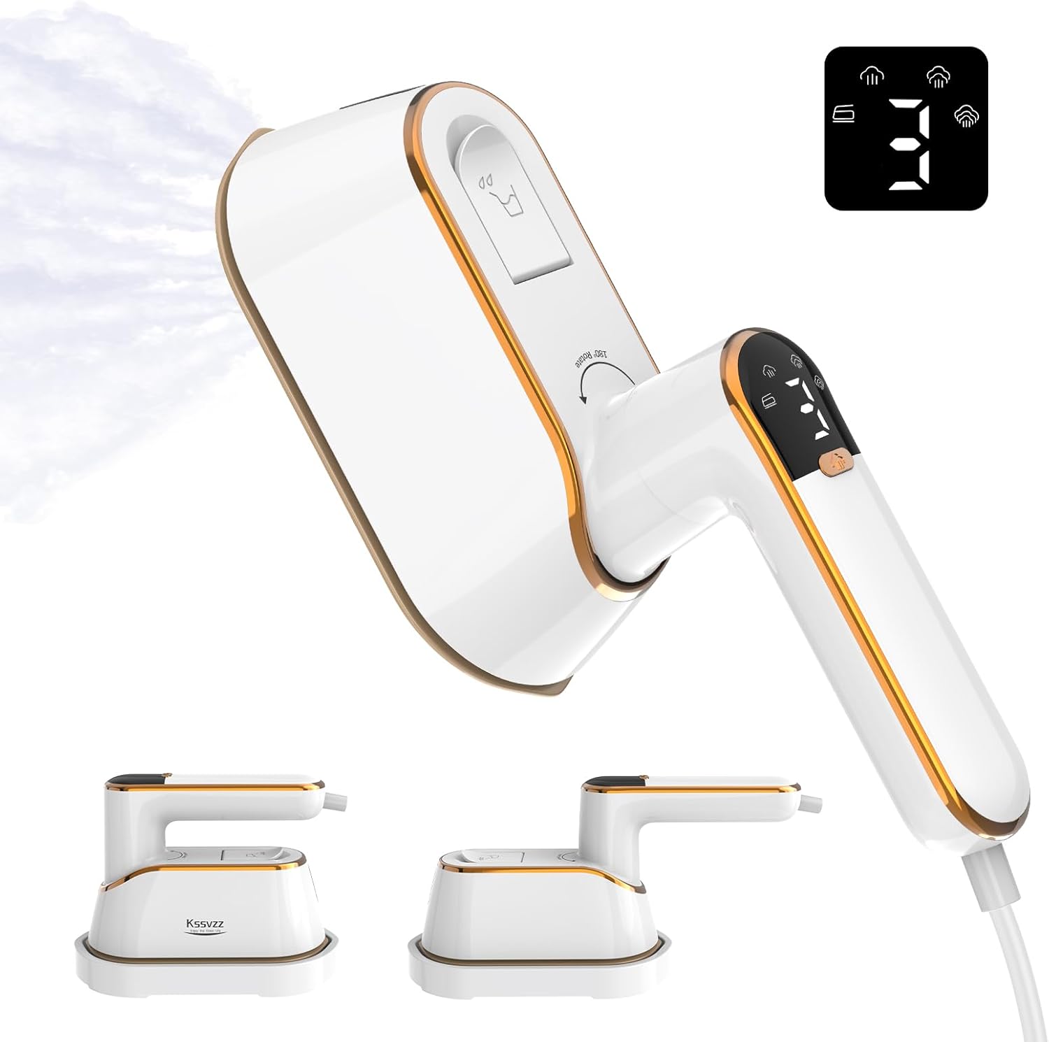 Portable Travel Steamer Iron for Clothes with LCD Display - 4 Mode Handheld Mini...