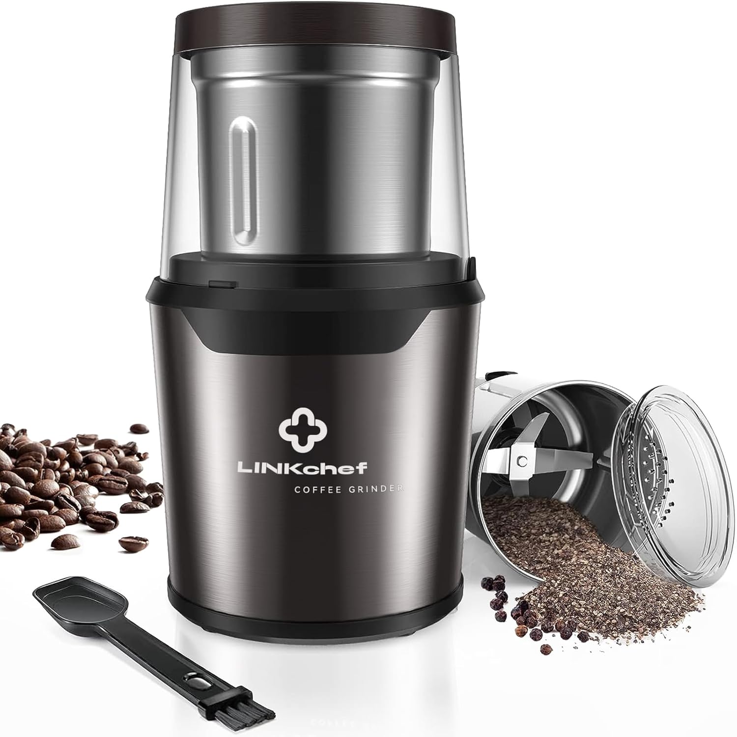 LINKchef Coffee Grinder Electric and Spice Grinder, Herb Grinder, Coffee Bean Gr...