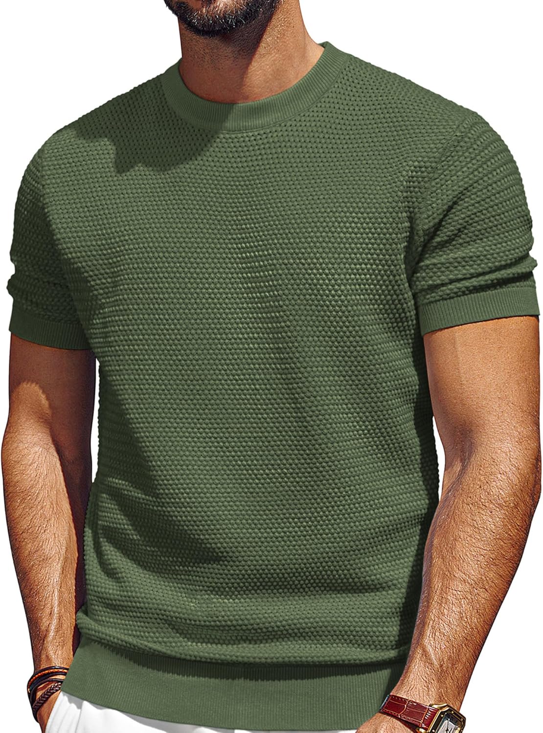 PJ PAUL JONES Men's T-Shirts Short Sleeve Crewneck Knit T-Shirt Casual Lightweig...