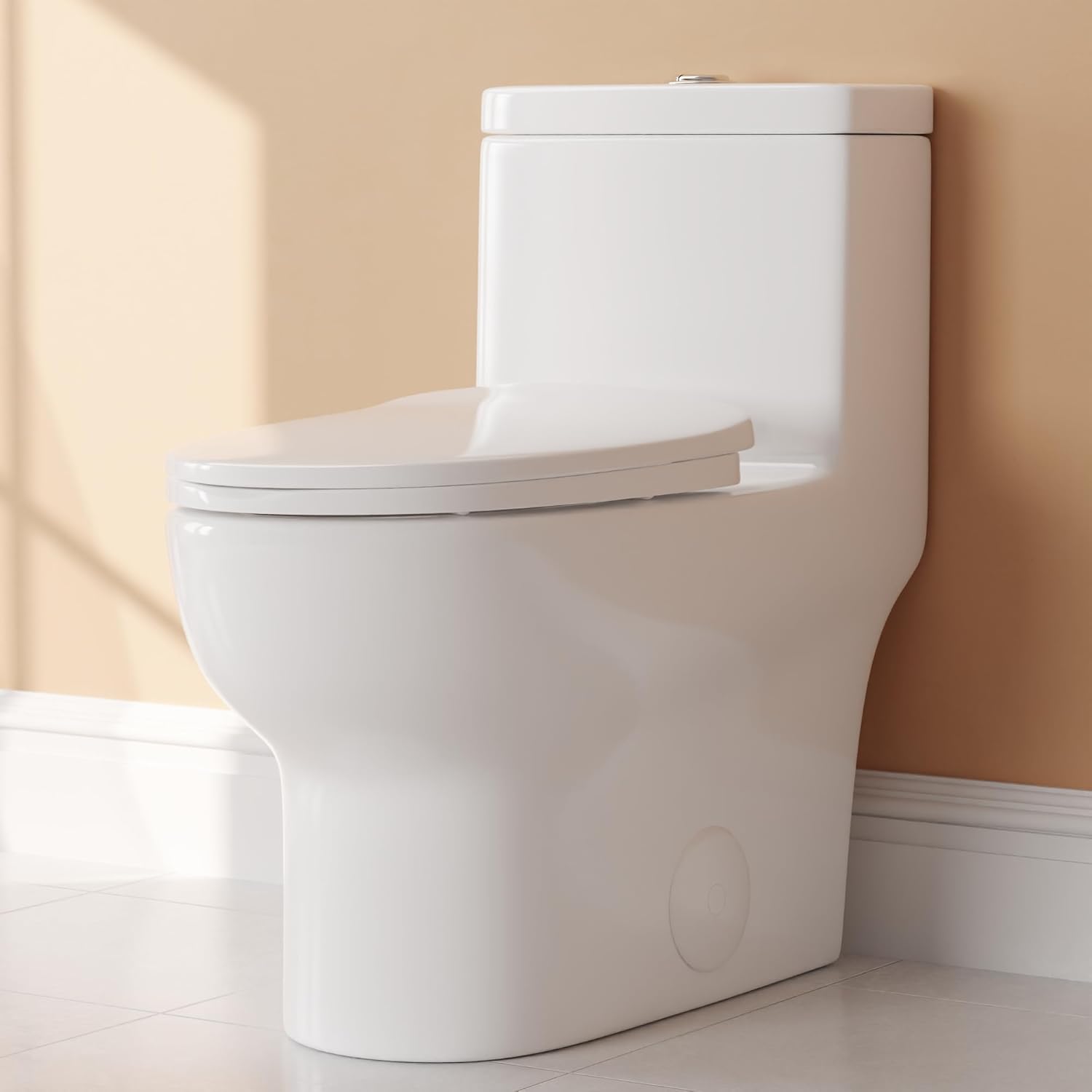 DeerValley DV-1F026 Elongated One Piece Toilet, Dual Flush 0.8/1.28 GPF Toilet w...