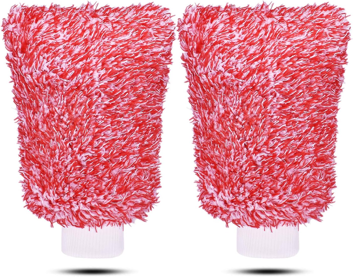 Mokani Microfiber Car Wash Mitt Cleaning Gloves Equipment Sponges, 2 Sets Profes...
