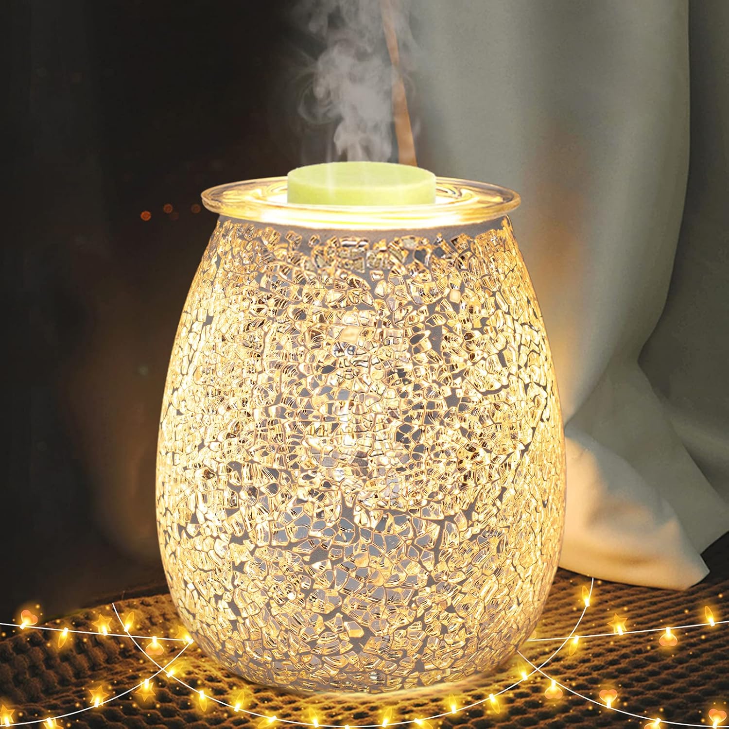 Sykollas Glass Electric Oil Burner Wax Melt Burner, Aroma Lamp Candle Warmer Mel...