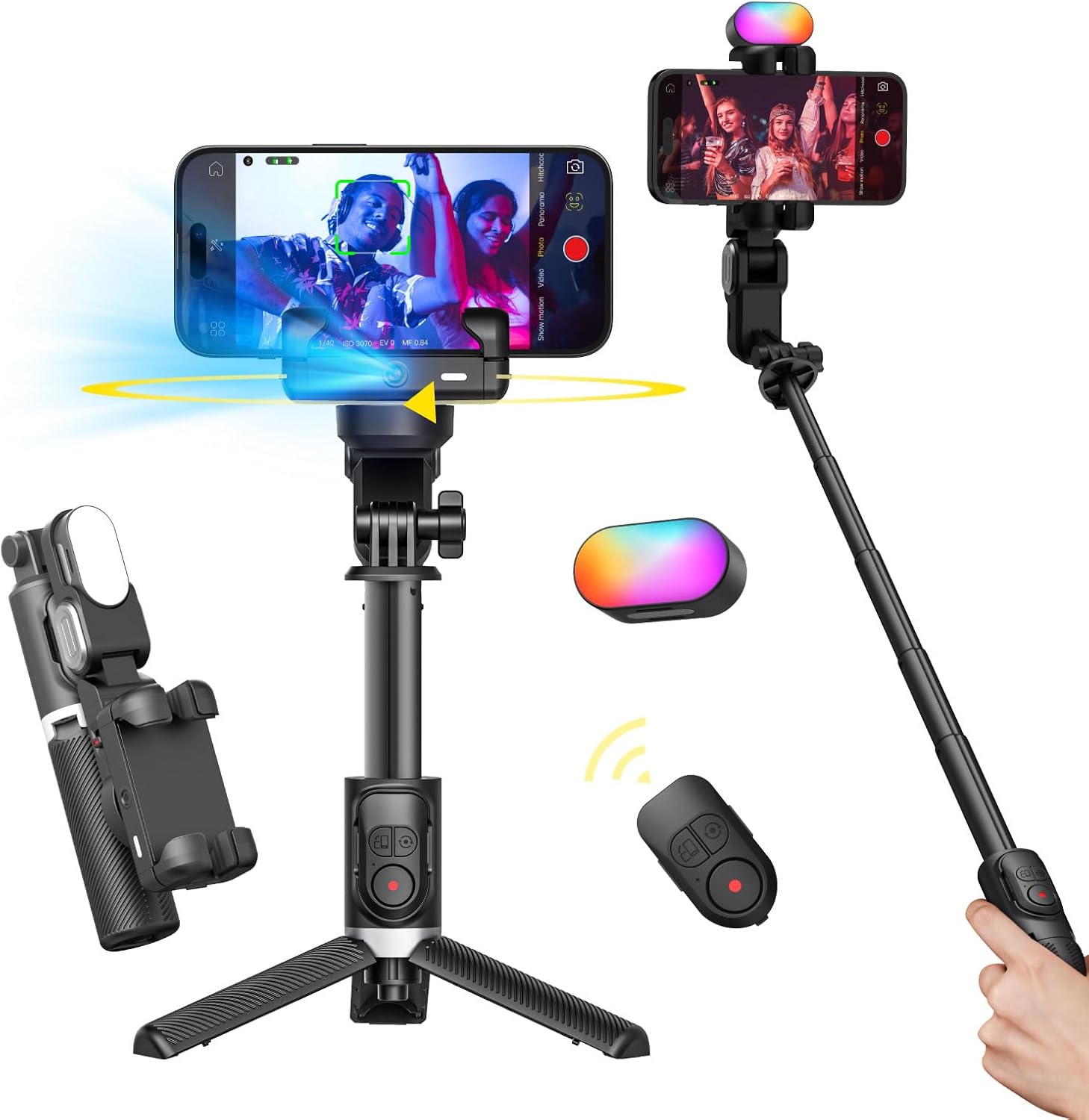 AOCHUAN Gimbal Stabilizer for Smartphone, 2-Axis Phone Gimbal w/360° Rotation fo...