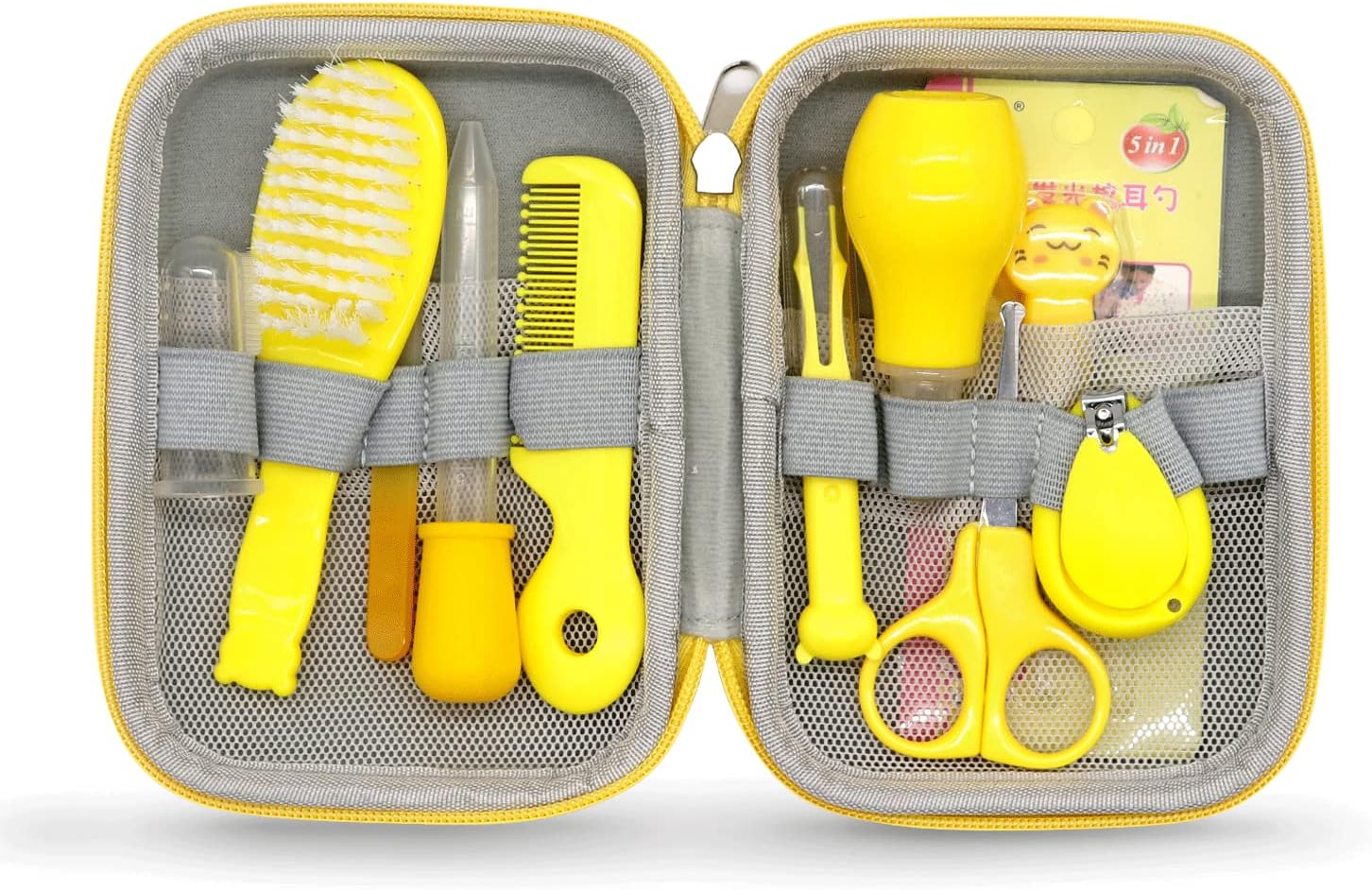 Baby Grooming Kit, Portable Baby Safety Care Set with Hair Brush Comb Nail Clipp...