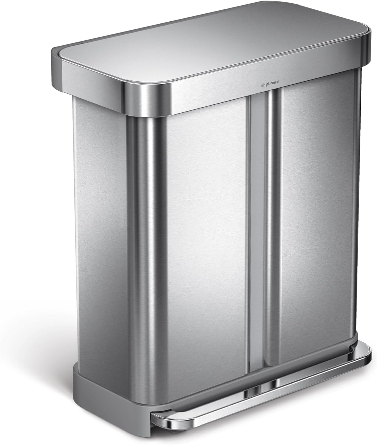simplehuman CW2025 58L (34/24) Rectangular Recycling Kitchen Pedal Bin with Line...