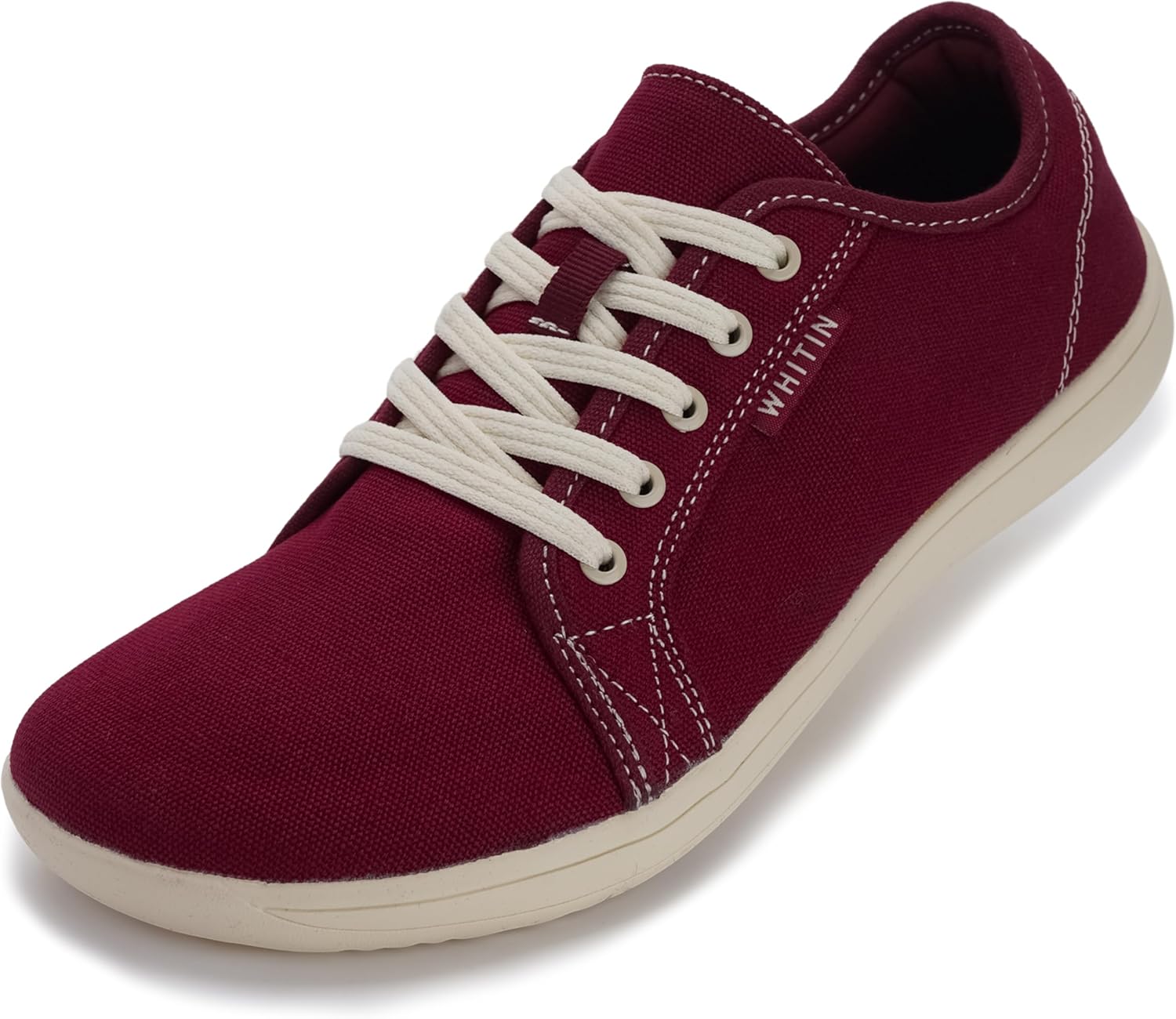 WHITIN Women's Canvas/Leather Barefoot Shoes | Wide Width Minimalist Sneakers |...