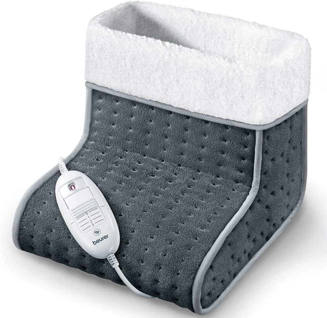 Beurer FW20UK Cosy Foot Warmer - Grey, Electric foot warmer for cold feet, 3 tem...