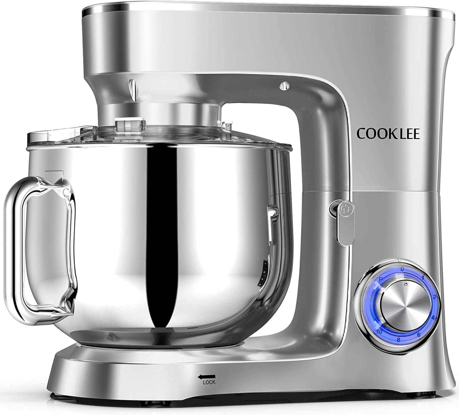COOKLEE Stand Mixer, 8.5 Qt. 660W 10-Speed Electric Kitchen Mixer with Dishwashe...