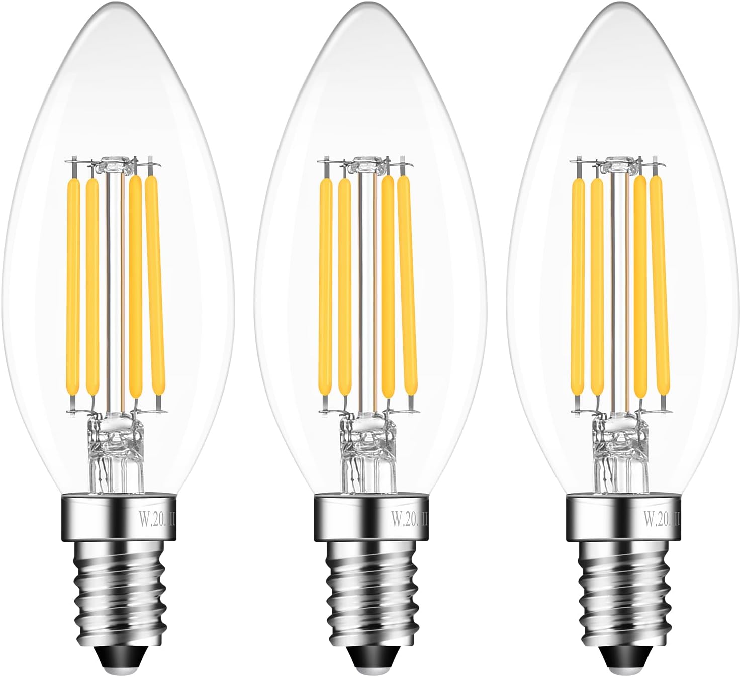 Sokkldccd E14 Dimmable Candle Bulb, SES Small Screw Light Bulbs, 4W Led Filament...