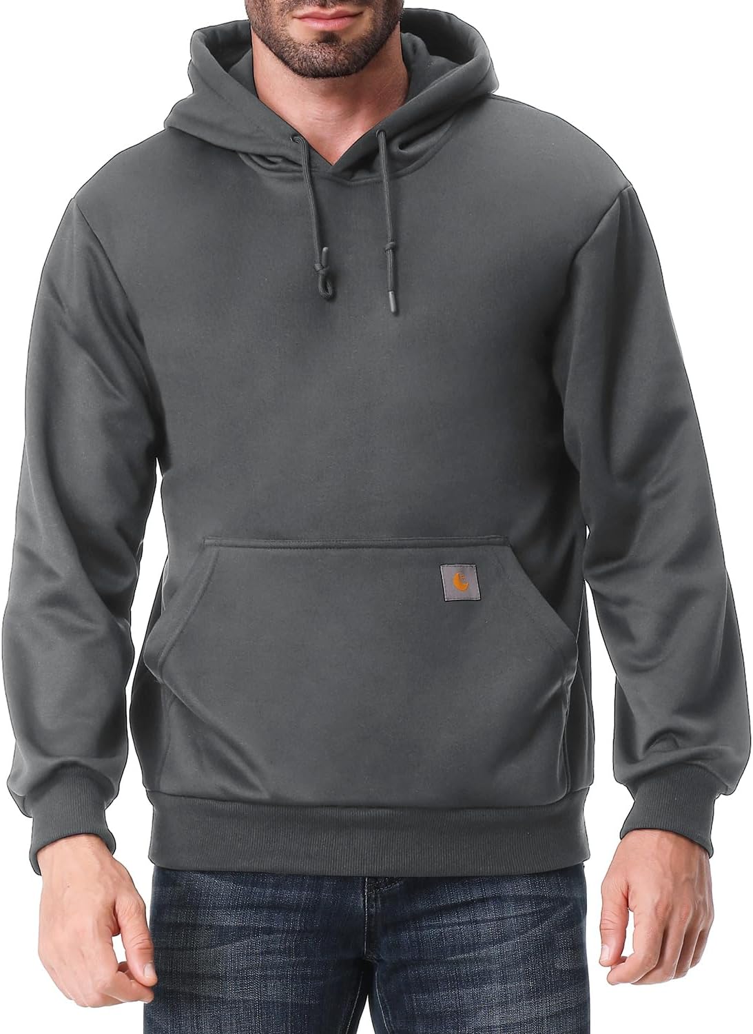 Men's Relaxed Fit Fleece-Lined Pullover Hooded Sweatshirt Comfortable and Soft L...