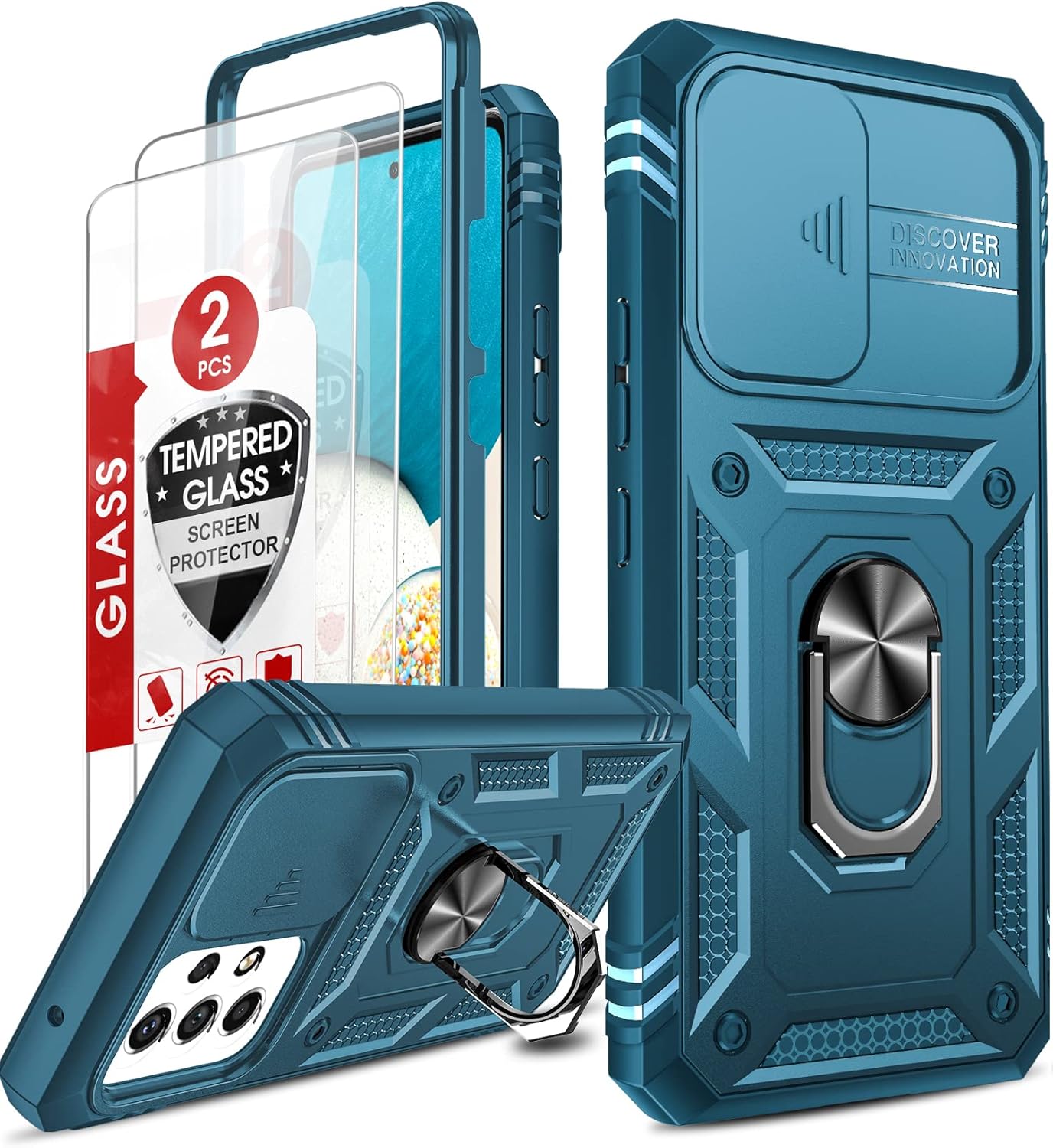 LeYi for Samsung Galaxy A53 5G Case and 2 Tempered Glass Screen Protector with S...