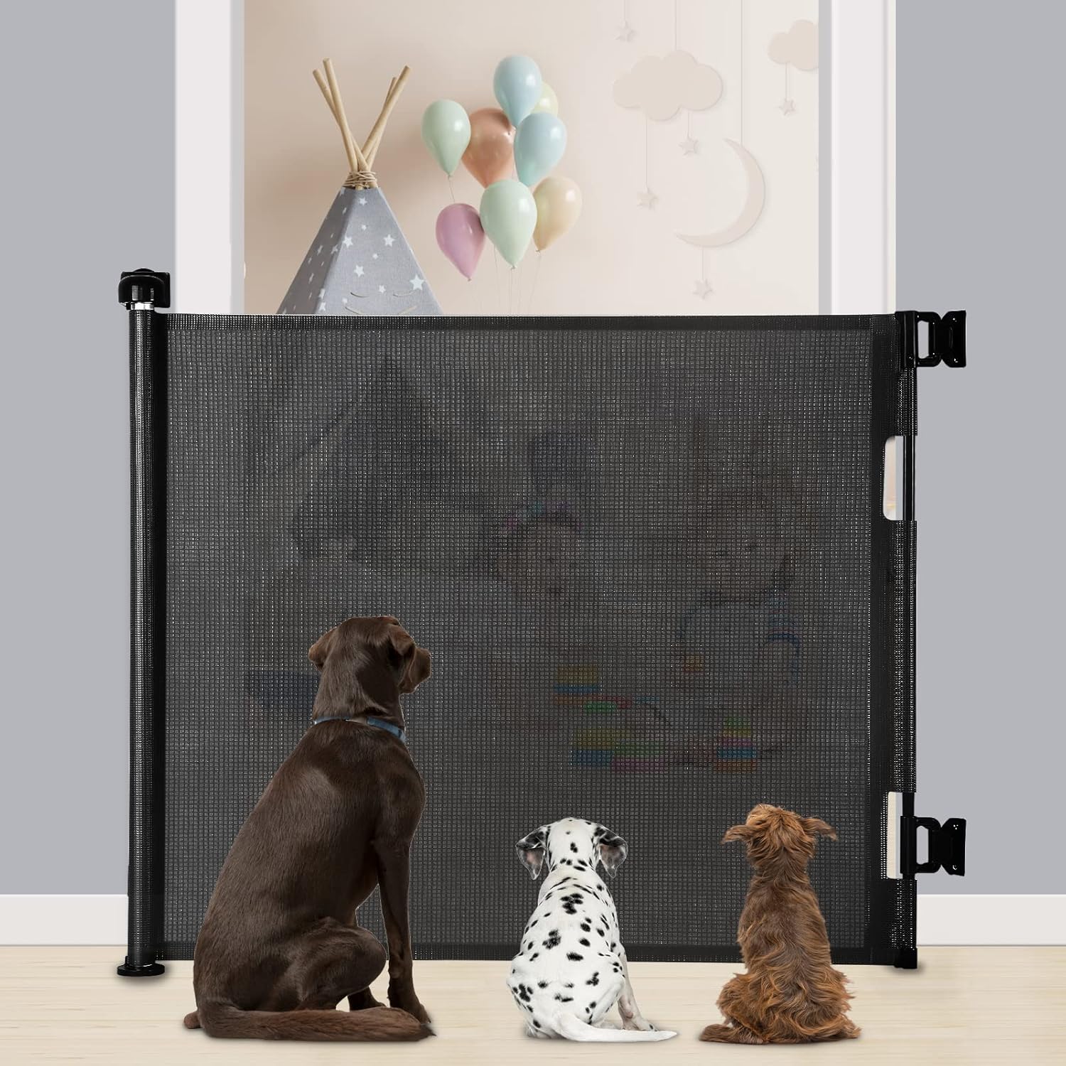 Retractable Baby Gate, Extra Wide Safety Kids or Pets Gate, 33” Tall, Extends to...
