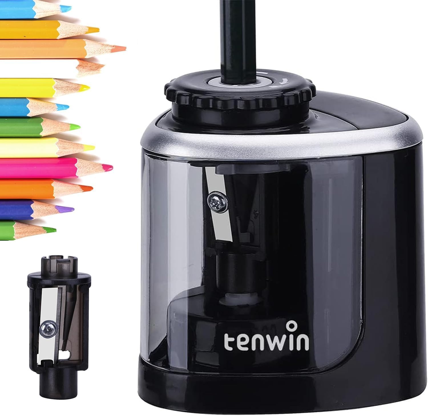 Tihoo tenwin Pencil Sharpener, Electric Pencil Sharpener with Durable Blade to F...