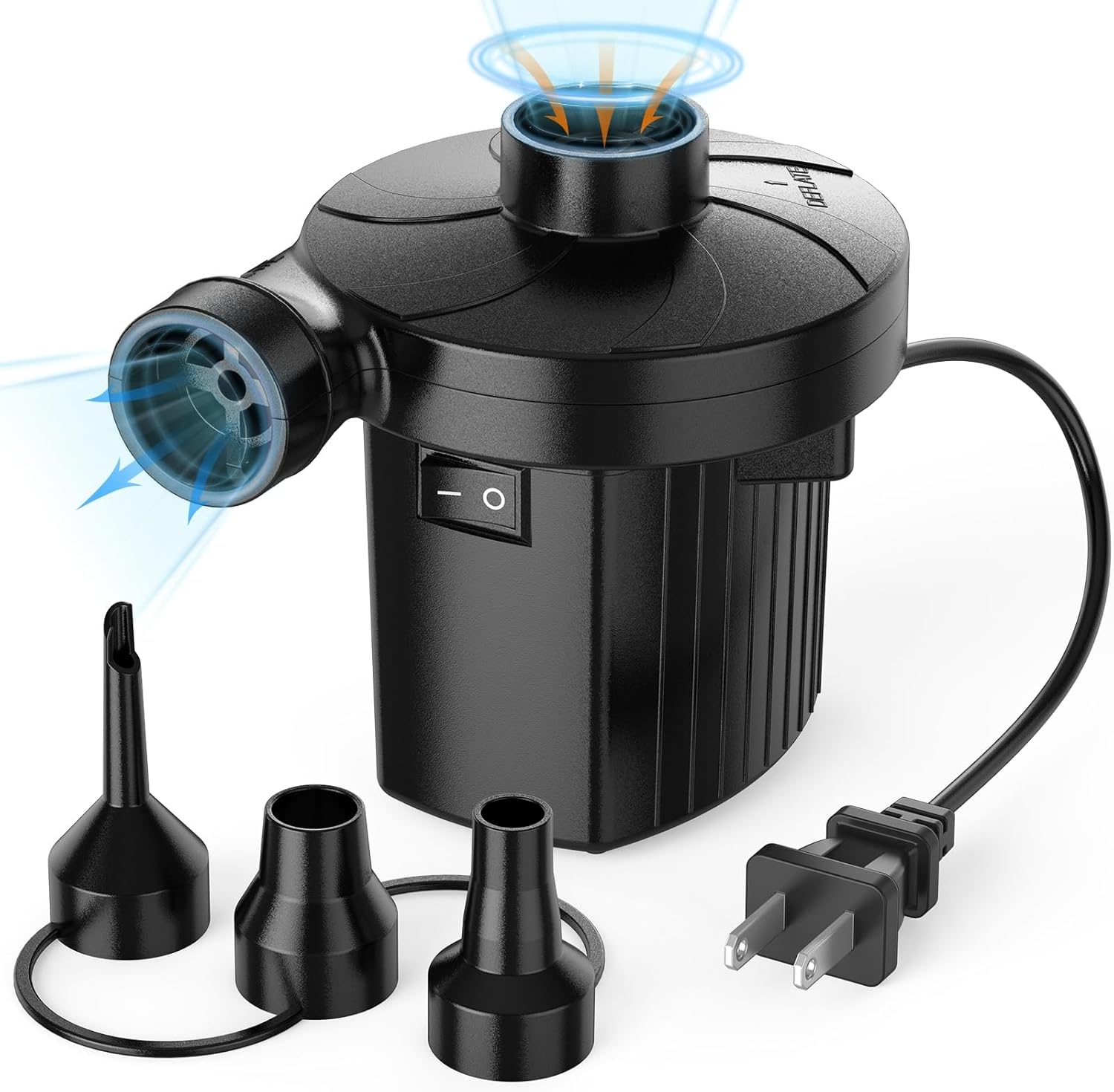 Electric Air Pump for Inflatables,Portable Quick-Fill Air Pump with 3 Nozzles,11...