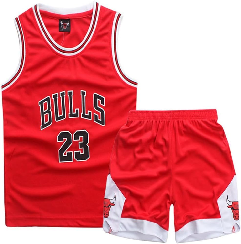 Kids Basketball Kit - 2-Piece Sleeveless Kids Basketball Jersey Shirt - Cool Bas...