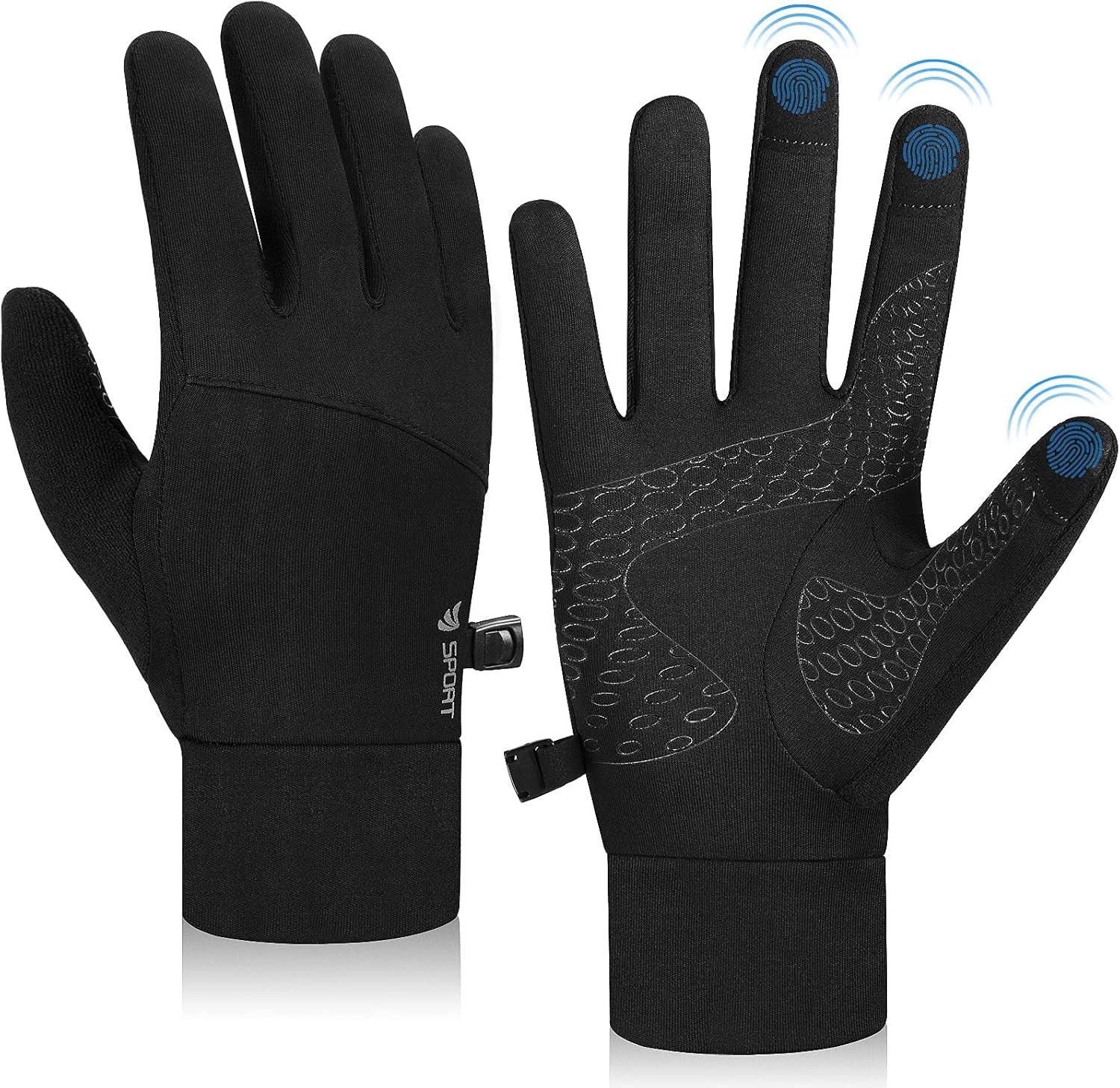 Lapulas Cycling Touch Screen Thin Gloves Anti-Slip Unisex Winter Thermal Lightwe...