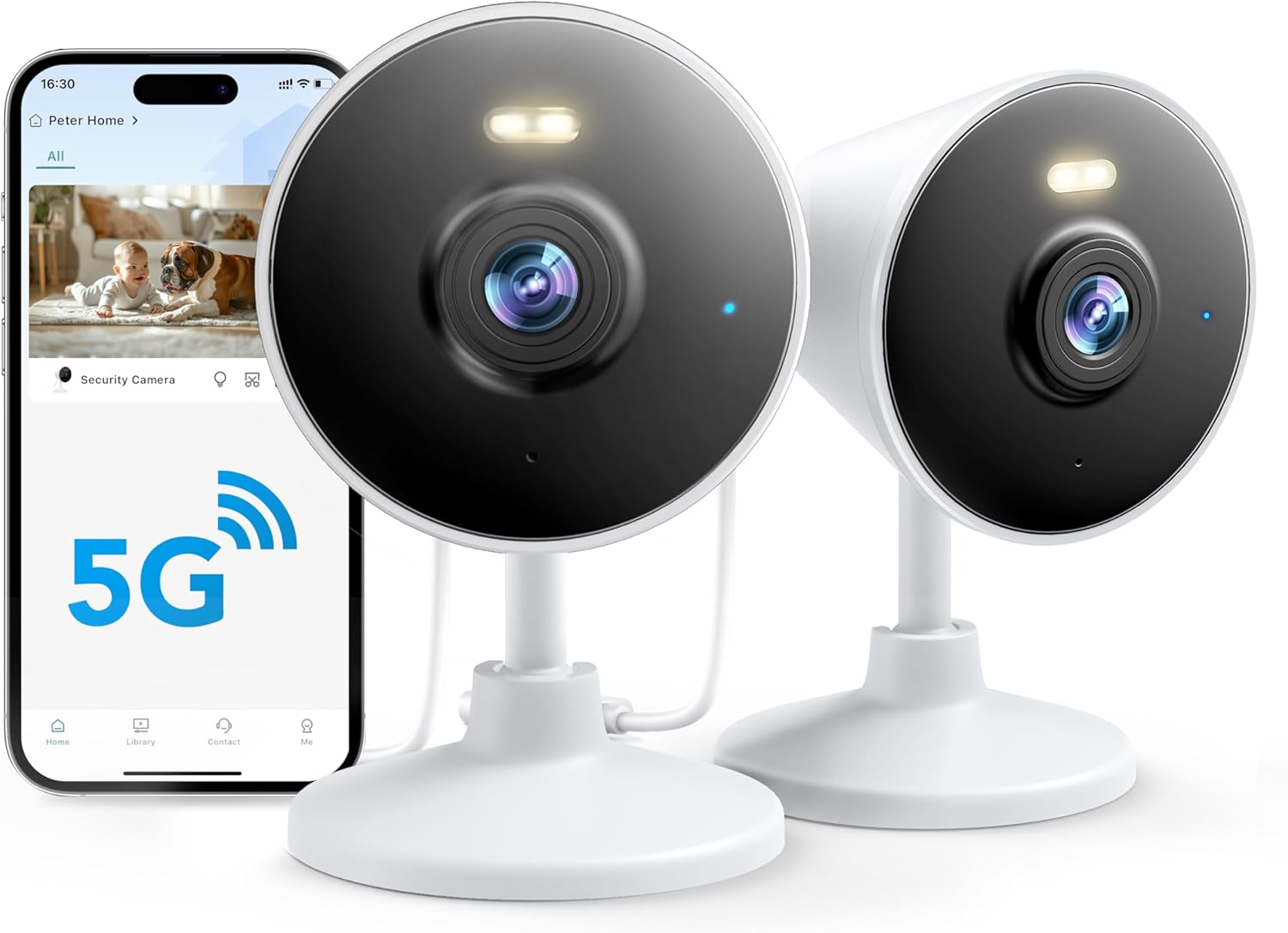 [5G & 2.4G] Indoor/Outdoor Security Camera for Home, Baby/Elder/Dog/Pet Camera w...