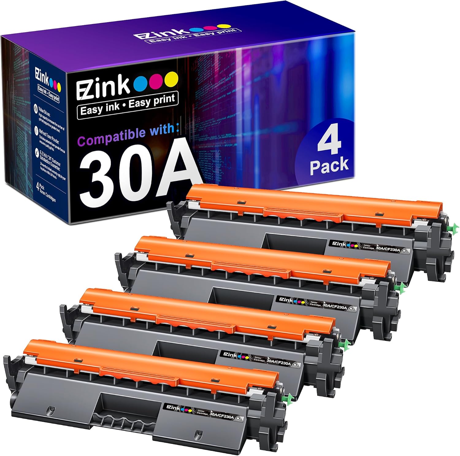 E-Z Ink CF230A 30A Toner Cartridge Black Replacement for HP 30A Black Toner Cart...