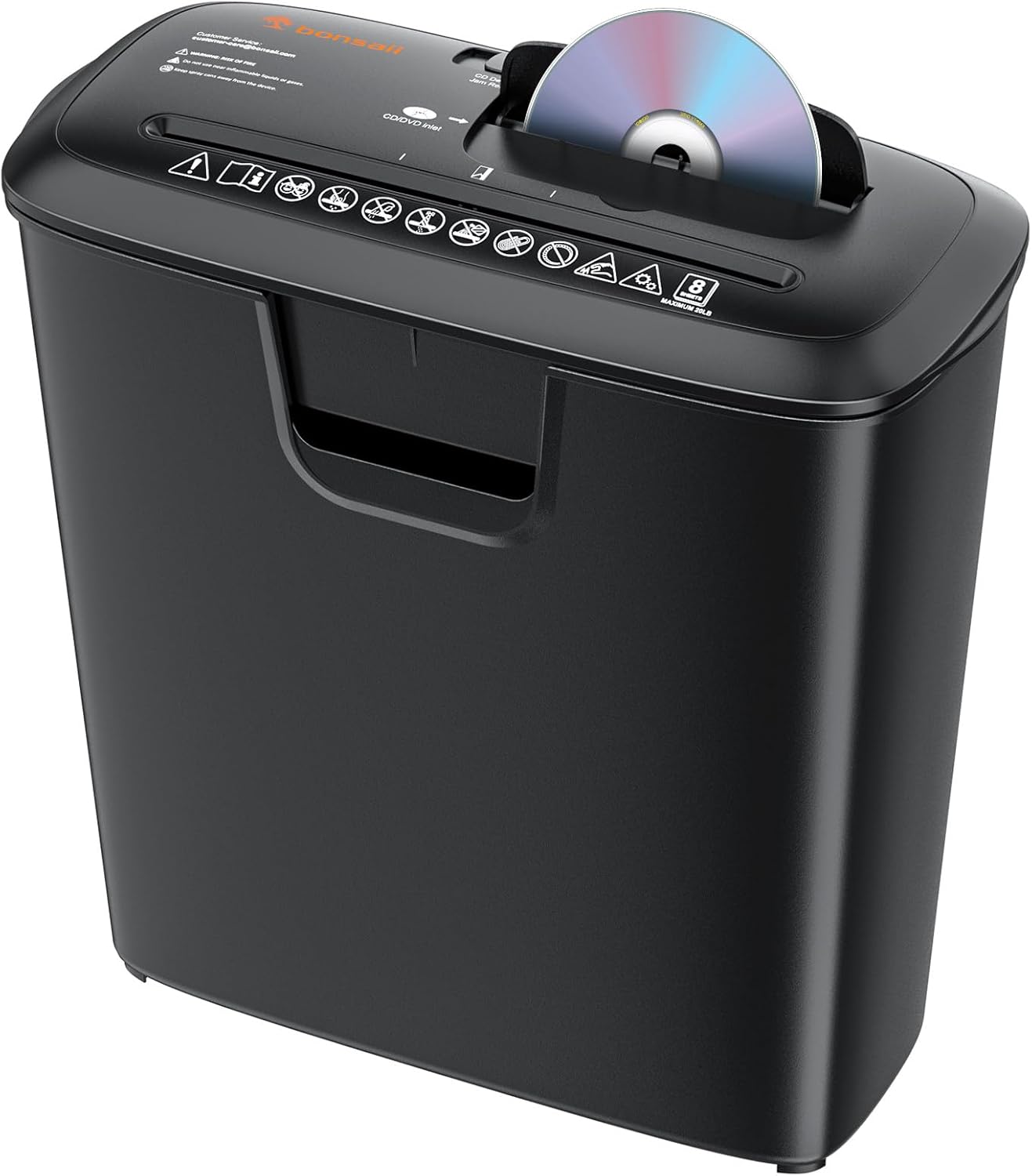 Bonsaii Paper Shredder for Home Use, 8-Sheet StripCut Home Office Shredder, CD/C...