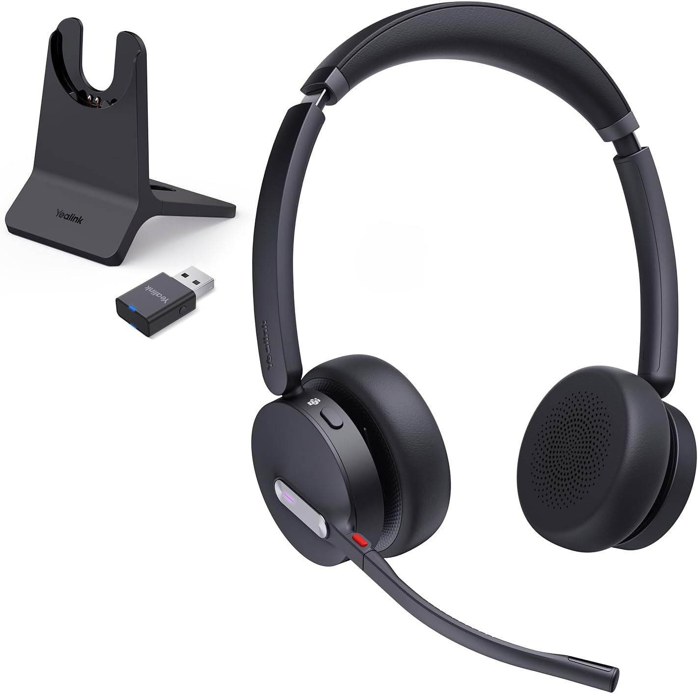 Yealink WH64 Hybrid with DECT Dongle & Charging Stand, 492ft Range, 32 Talk Time...