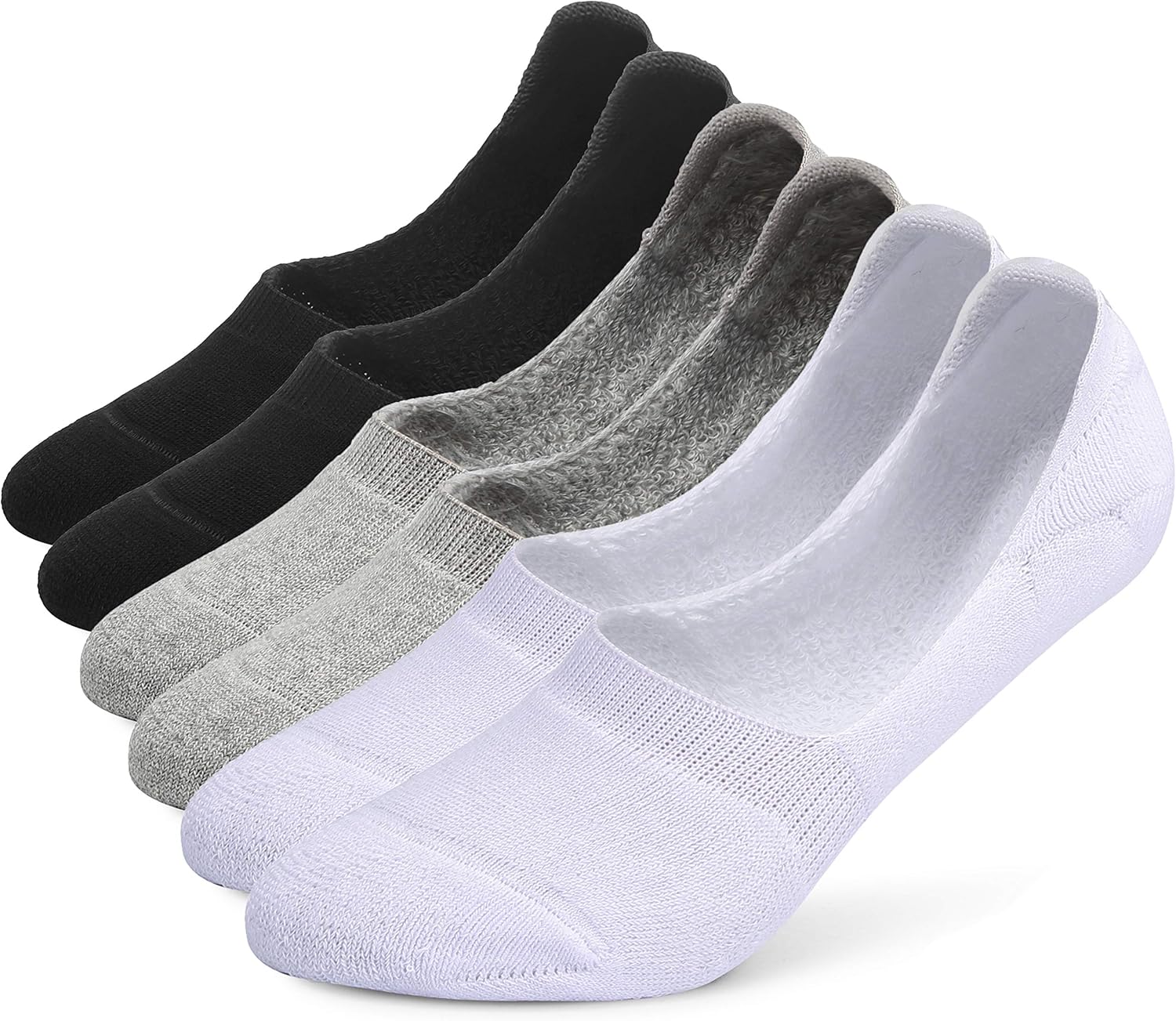 Leotruny 6 Pairs Unisex Thick Cushion Athletic Cotton Non Slip Low Cut Flat Line...