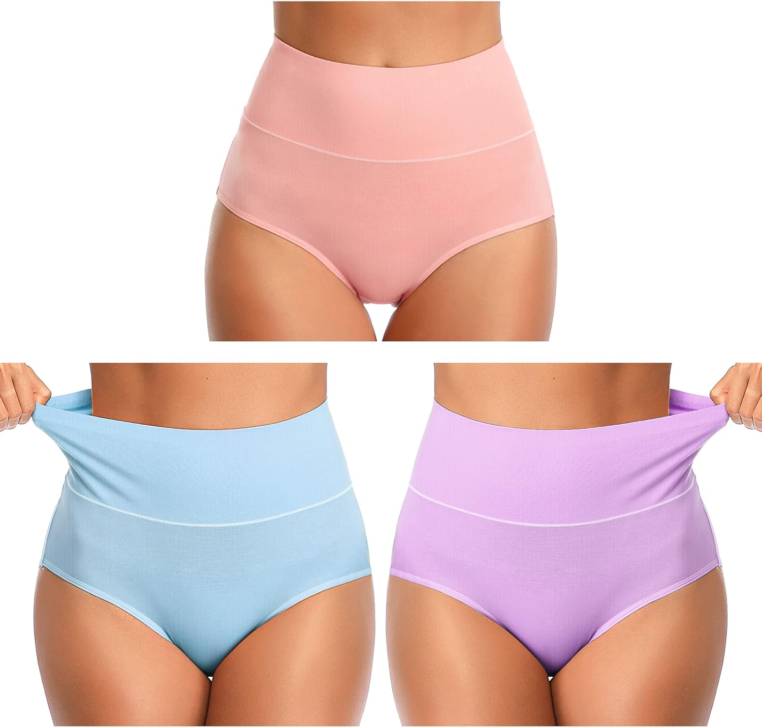UMMISS Womens Underwear Cotton High Waisted Tummy Control Panties Plus Size Full...