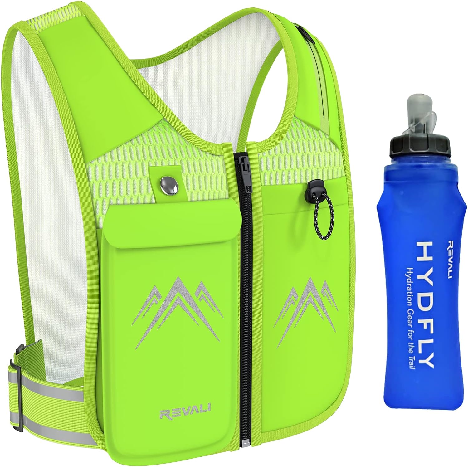 REVALI Running Vest, USA Original Patent, Zip Reflective Running Vests with 500m...