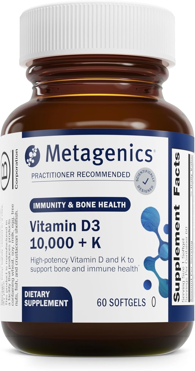 Metagenics Vitamin D3 + K - for Immune Support, Bone Health & Heart Health* - Vi...