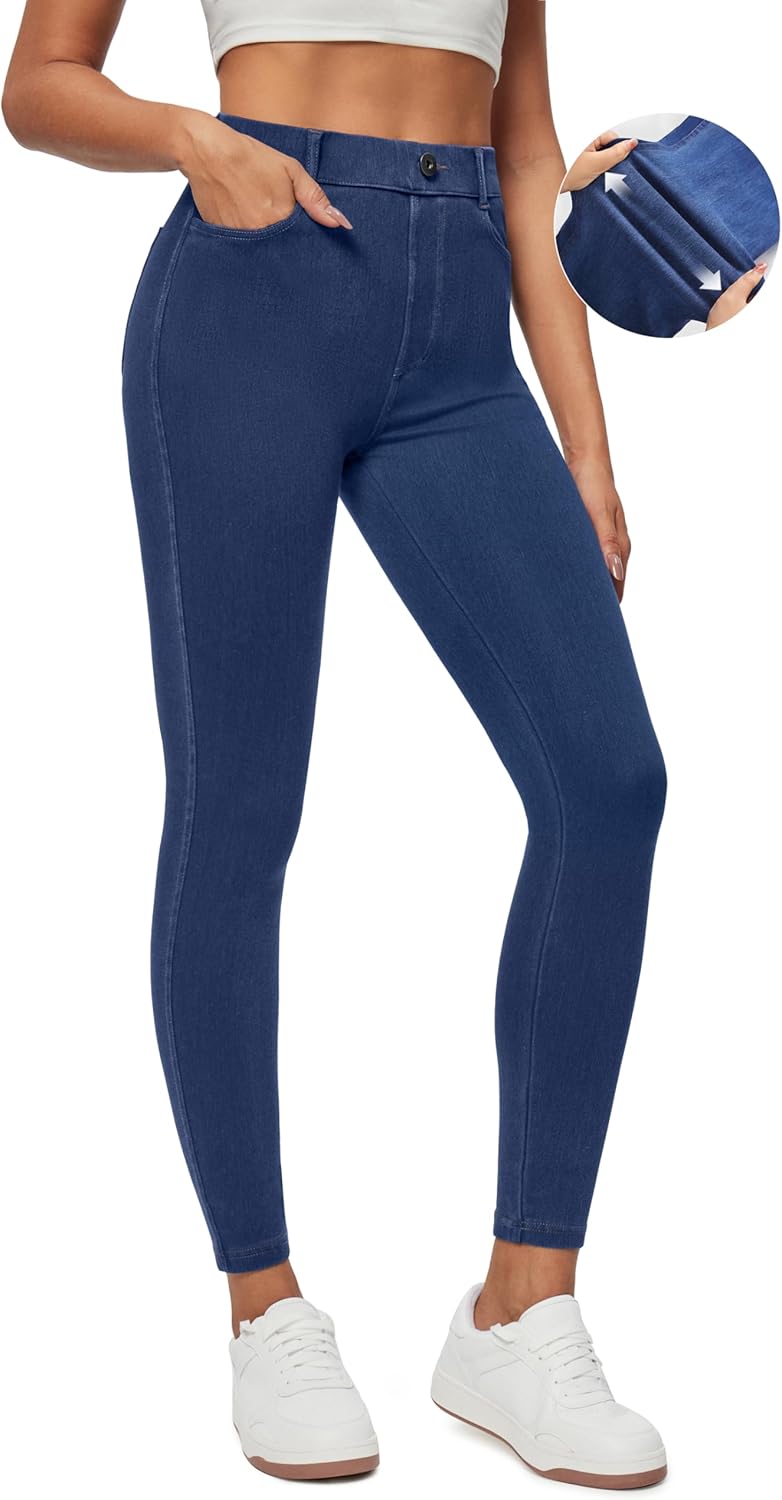 Ewedoos Jeggings for Women Stretchy Pull On Jeans High Waisted Skinny Jean Leggi...