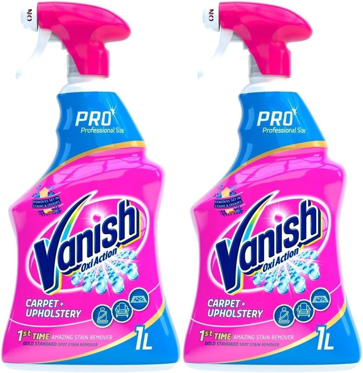 Vanish Professional Oxi Action Carpet and Upholstery Stain Remover Spray 1L, 30...
