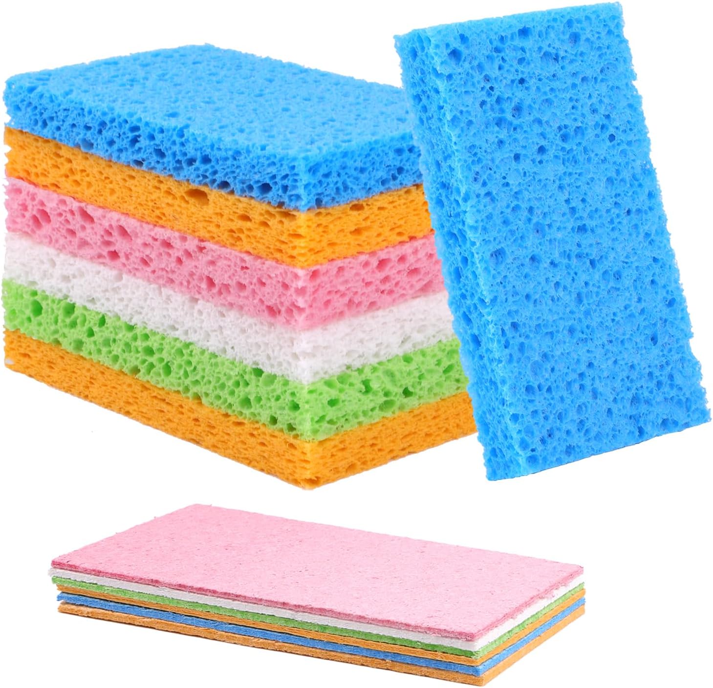 12 Pack Washing Up Sponges, Natural Cellulose Cleaning Sponges,Non-Scratch Kitch...