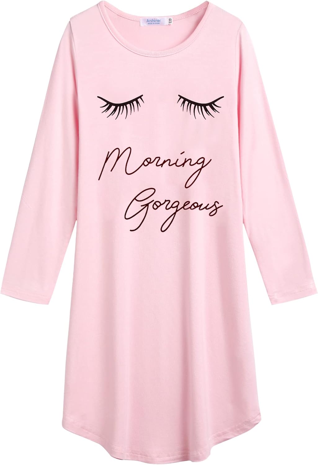Arshiner Girls Nightgowns Long Sleeve Print Pajamas Nightdress for Kids Soft Sle...