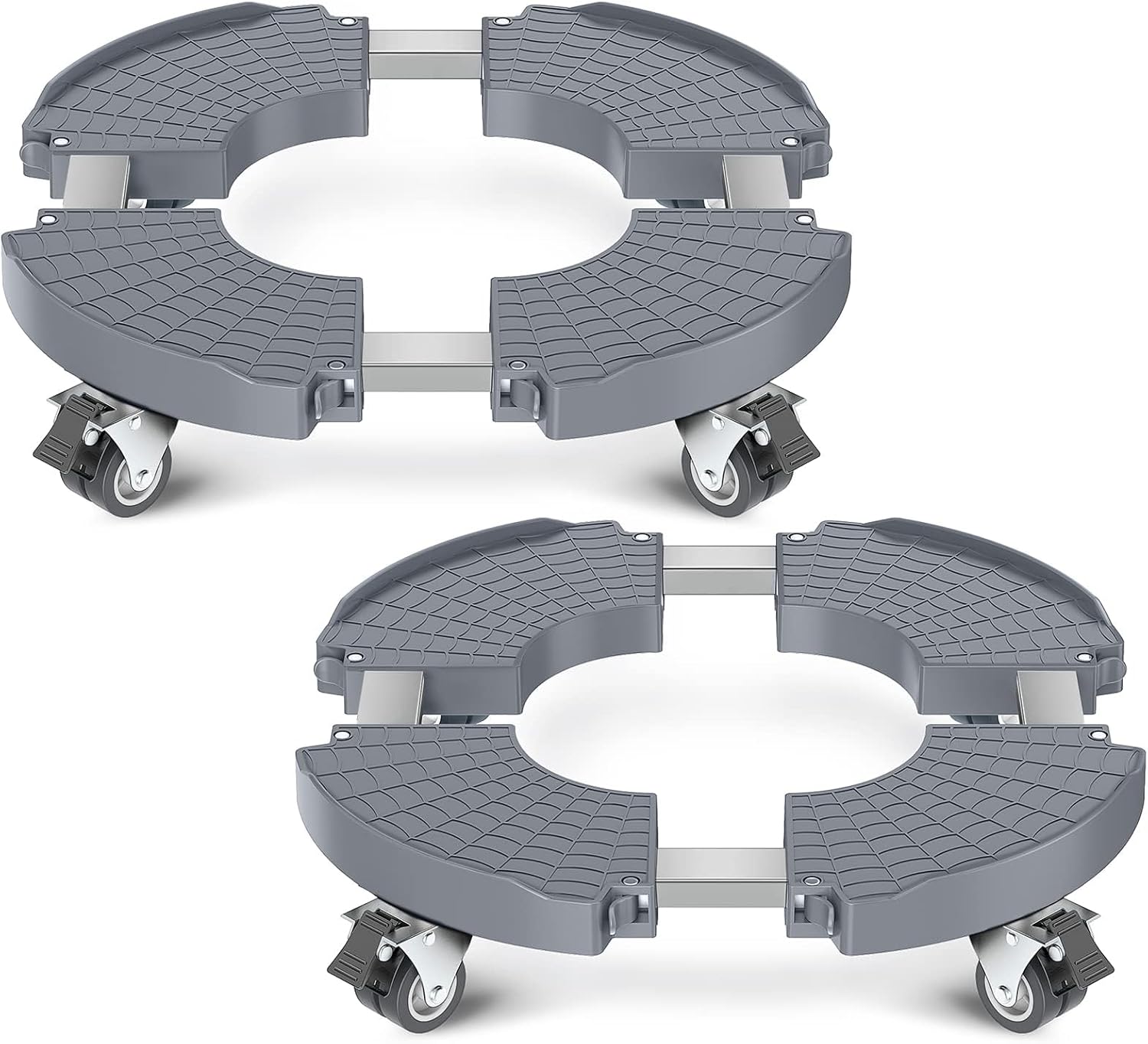 sanyi Plant Caddy with Wheels, 2 Pack Adjustable 15-21 Inch Rolling Planter Base...