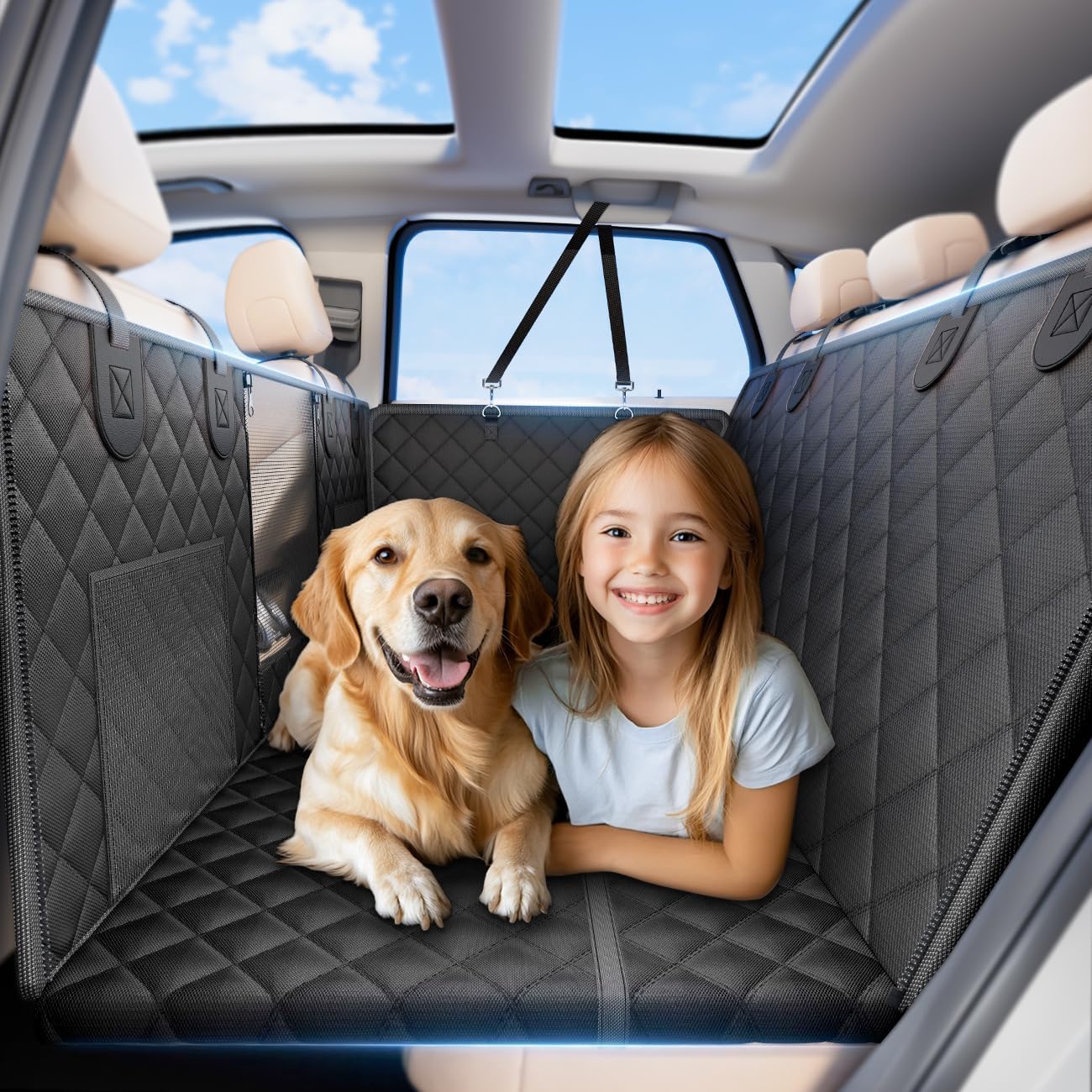 2025 Upgrade Dog Car Seat Cover for Back Seat [400lbs Hard Bottom, Heavy Duty Ma...