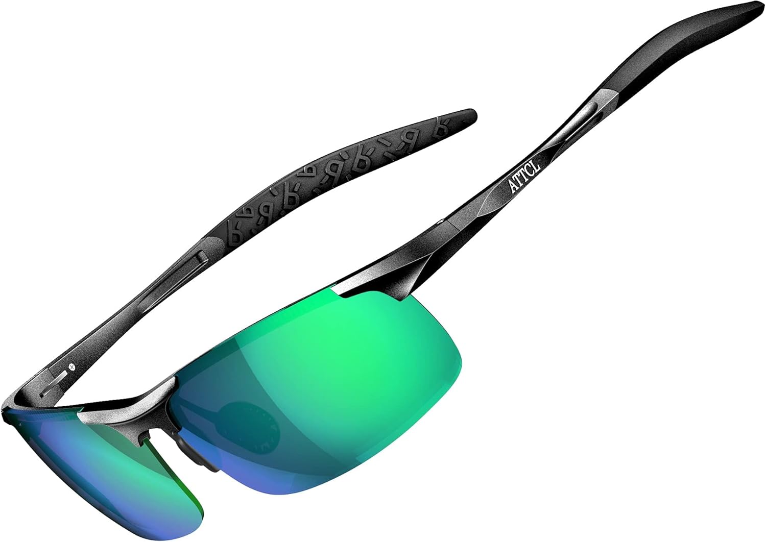 ATTCL Men's Sports Polarized Sunglasses For Driver Golf Fishing Unbreakable Meta...