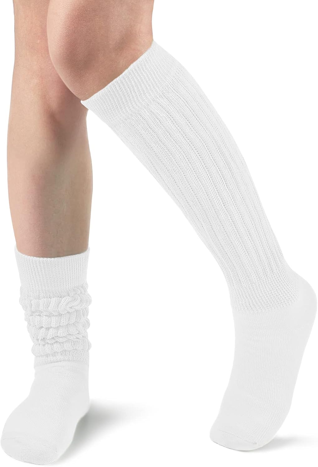 Witwot Slouch Socks Women Knit Knee High Boot Long Cotton Tube Scrunch Sock for...