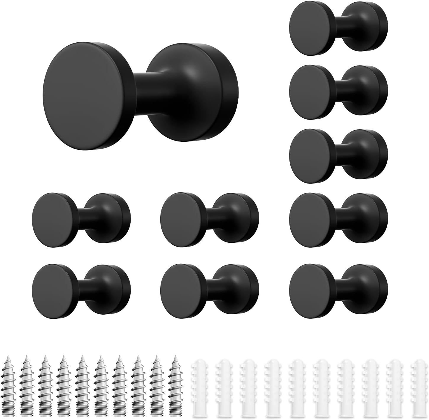 jockcaras 10-Pack Wall Towel Hook for Hanging - 0.8" Dia Small Hook 10LB, for Ba...