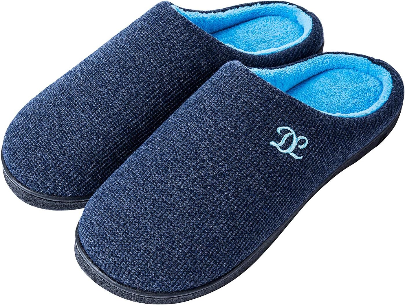 DL Mens Memory Foam Slippers Slip on, Comfy House Slippers For Mens Indoor Outdo...