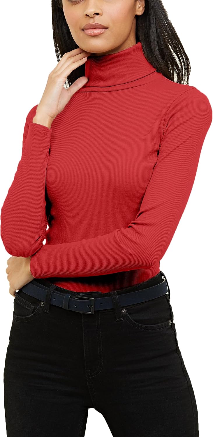 Re Tech UK Womens Jumpers Plain Ribbed Cotton Polo Turtle Roll Neck Tunic Top Lo...