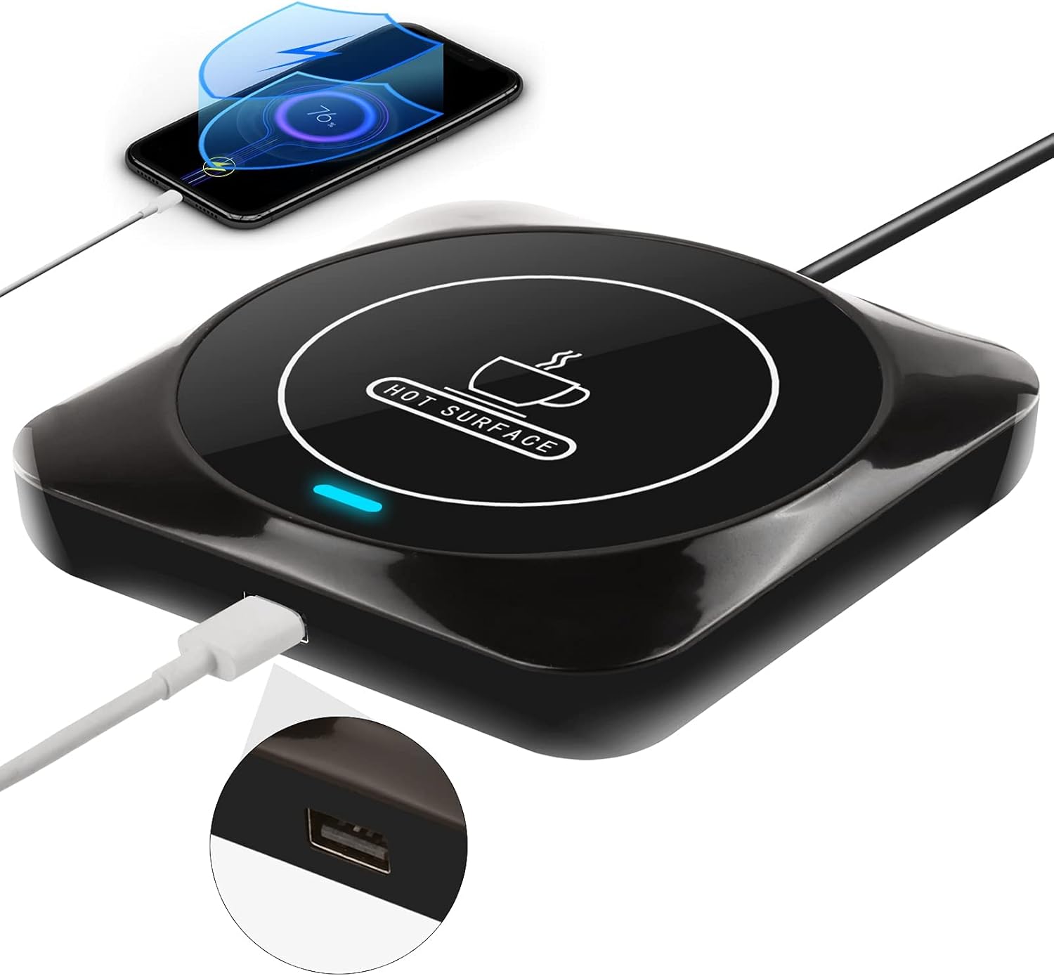 Smart USB Coffee Cup Warmer with Pressure-Induced Auto On/Off, Coffee Accessorie...