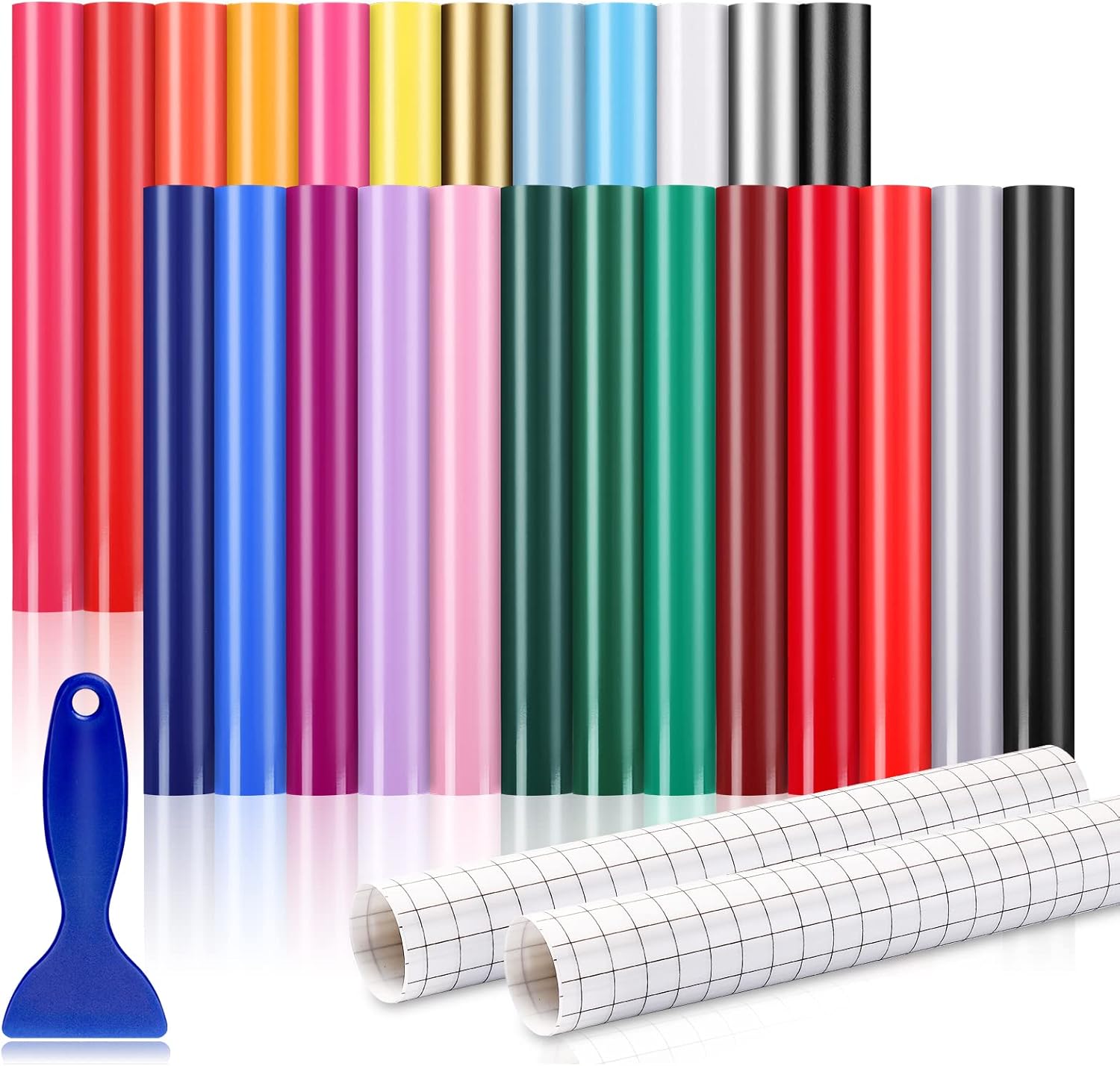 Permanent Vinyl for Cricut Machines (50Pack, 12"x12") - 40 Adhesive Vinyl (Matte...