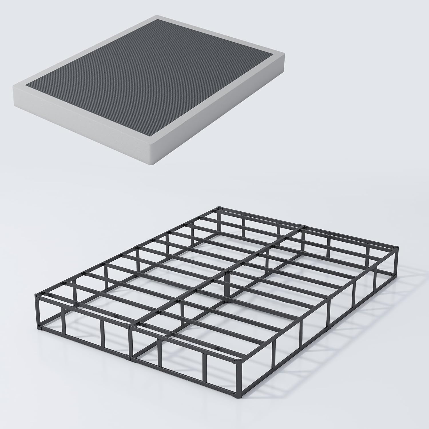 Queen Box Spring 4 Inch,Heavy Duty 4 Inch Box Spring Queen,Sturdy Metal Frame Bo...