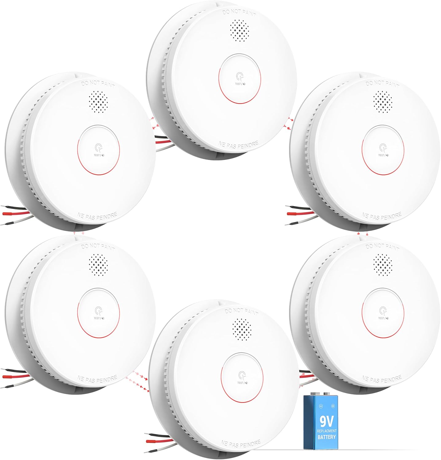 SITERWELL Smoke Detector, Hardwired Interconnected Smoke Detector, Photoelectric...